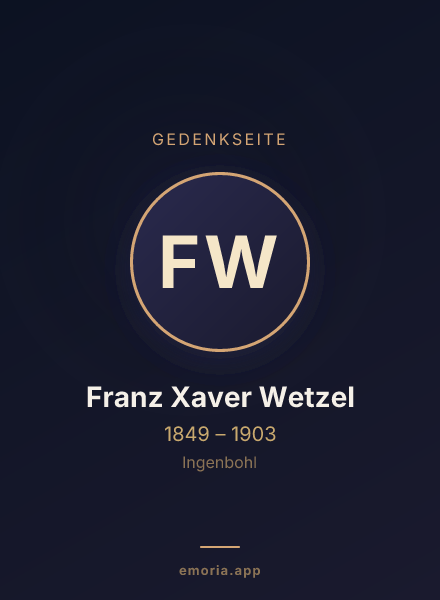 Gedenkportrait von Franz Xaver Wetzel