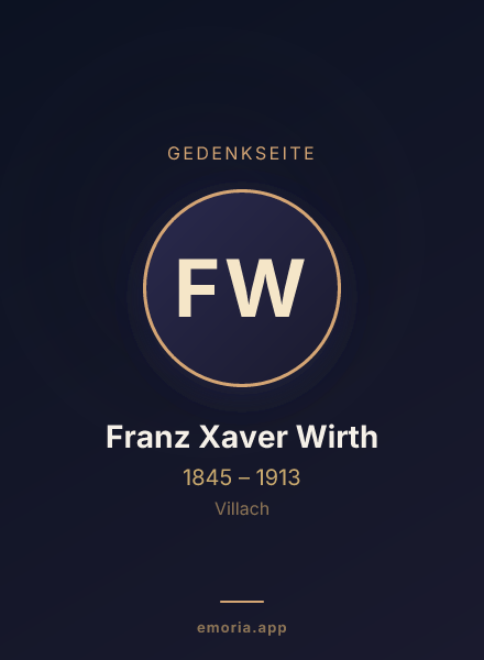 Gedenkportrait von Franz Xaver Wirth