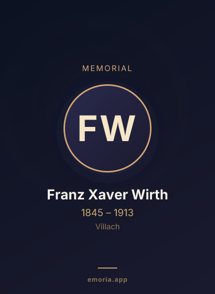 Memorial portrait of Franz Xaver Wirth