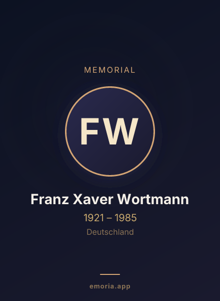 Memorial portrait of Franz Xaver Wortmann