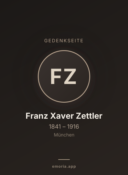 Gedenkportrait von Franz Xaver Zettler