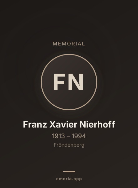 Memorial portrait of Franz Xavier Nierhoff