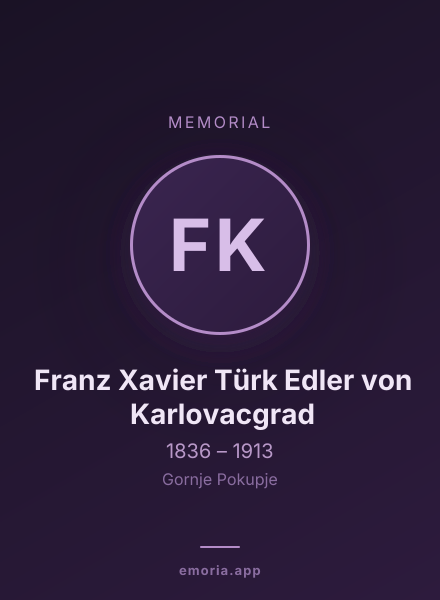 Memorial portrait of Franz Xavier Türk Edler von Karlovacgrad