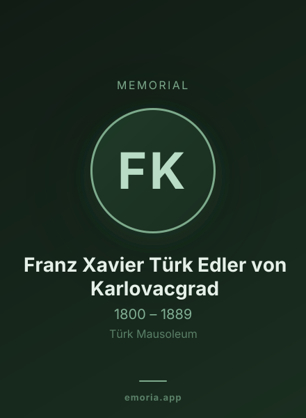 Memorial portrait of Franz Xavier Türk Edler von Karlovacgrad