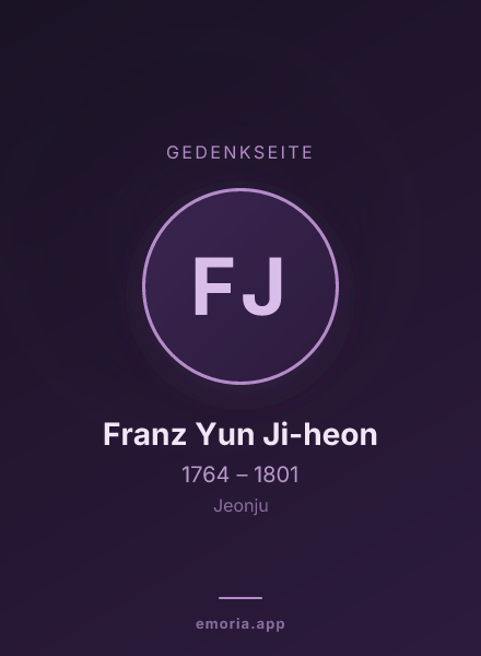 Gedenkportrait von Franz Yun Ji-heon