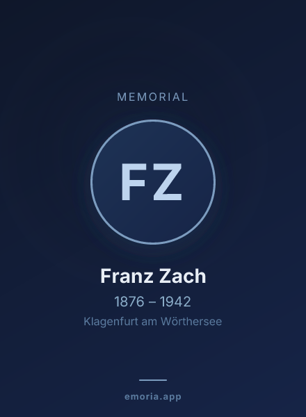 Memorial portrait of Franz Zach