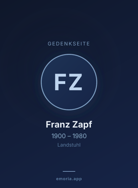 Gedenkportrait von Franz Zapf