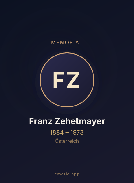 Memorial portrait of Franz Zehetmayer