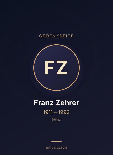 Gedenkportrait von Franz Zehrer