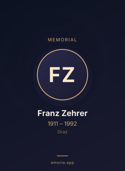Memorial portrait of Franz Zehrer