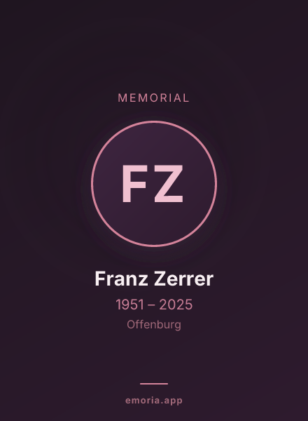 Memorial portrait of Franz Zerrer