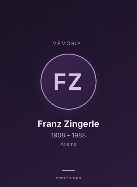 Memorial portrait of Franz Zingerle