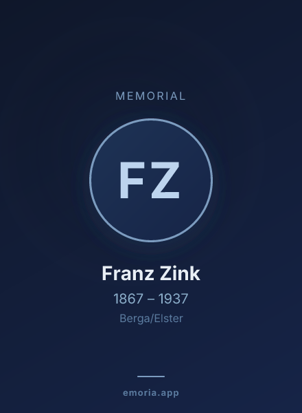 Memorial portrait of Franz Zink