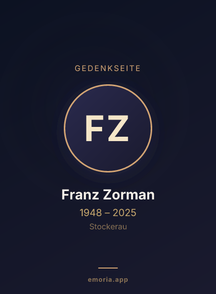 Gedenkportrait von Franz Zorman