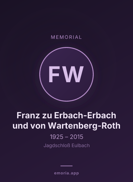 Memorial portrait of Franz zu Erbach-Erbach und von Wartenberg-Roth