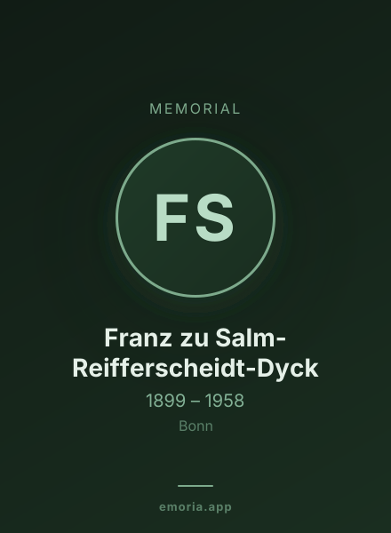 Memorial portrait of Franz zu Salm-Reifferscheidt-Dyck