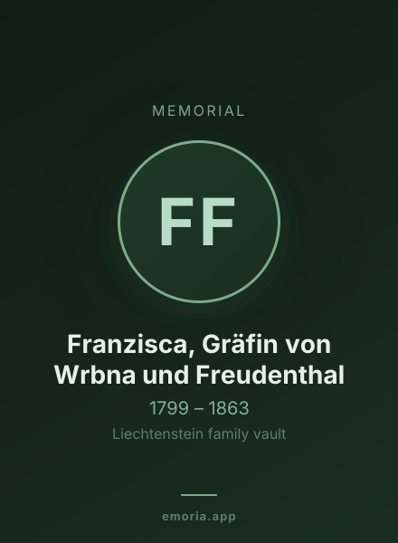 Memorial portrait of Franzisca, Gräfin von Wrbna und Freudenthal
