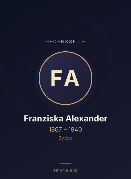 Gedenkportrait von Franziska Alexander