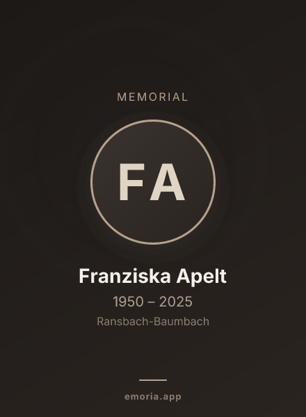 Memorial portrait of Franziska Apelt