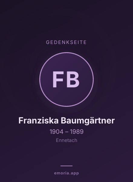 Gedenkportrait von Franziska Baumgärtner
