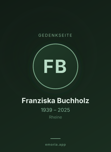 Gedenkportrait von Franziska Buchholz