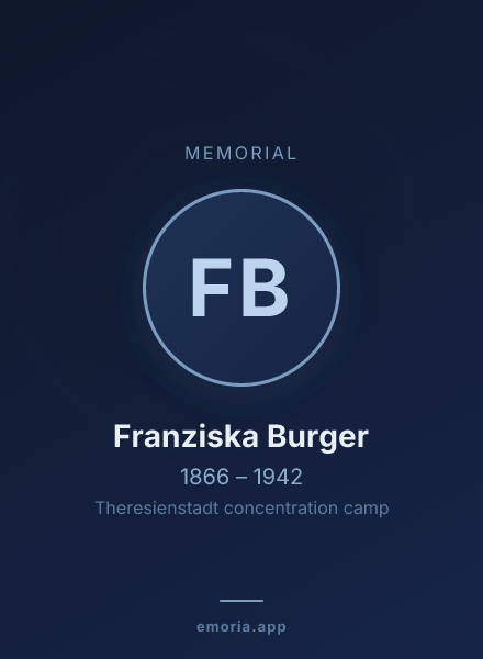 Memorial portrait of Franziska Burger