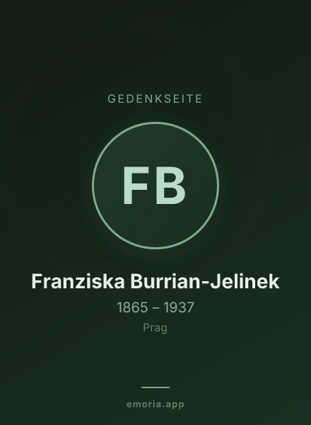 Gedenkportrait von Franziska Burrian-Jelinek