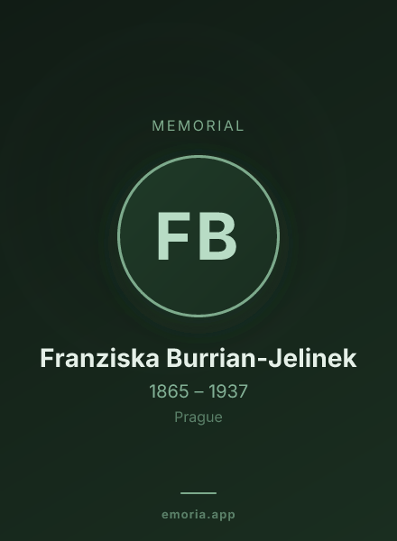 Memorial portrait of Franziska Burrian-Jelinek
