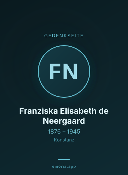 Gedenkportrait von Franziska Elisabeth de Neergaard