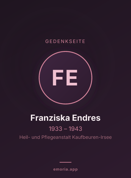 Gedenkportrait von Franziska Endres
