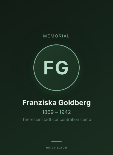 Memorial portrait of Franziska Goldberg