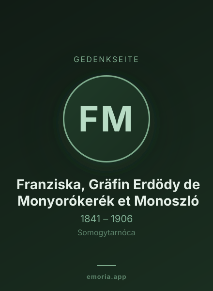 Gedenkportrait von Franziska, Gräfin Erdödy de Monyorókerék et Monoszló