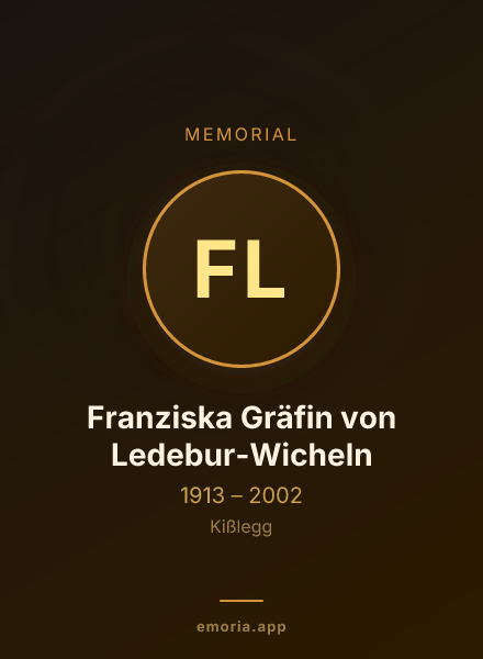 Memorial portrait of Franziska Gräfin von Ledebur-Wicheln