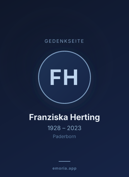 Gedenkportrait von Franziska Herting