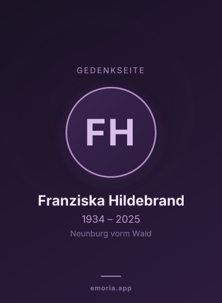 Gedenkportrait von Franziska Hildebrand