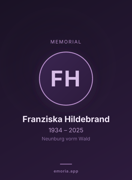 Memorial portrait of Franziska Hildebrand