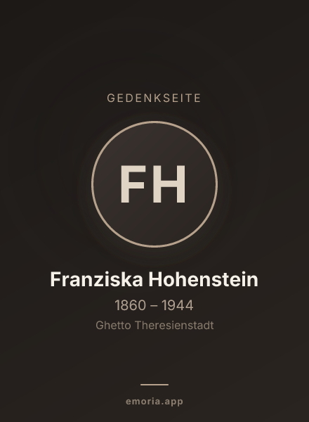 Gedenkportrait von Franziska Hohenstein