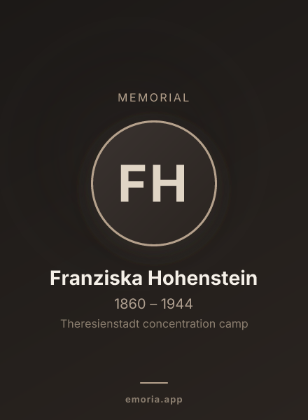 Memorial portrait of Franziska Hohenstein