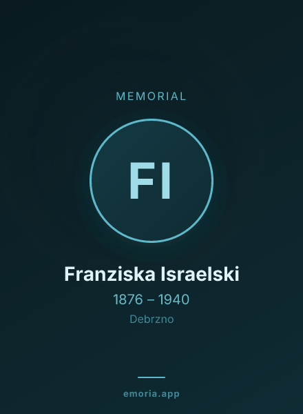 Memorial portrait of Franziska Israelski