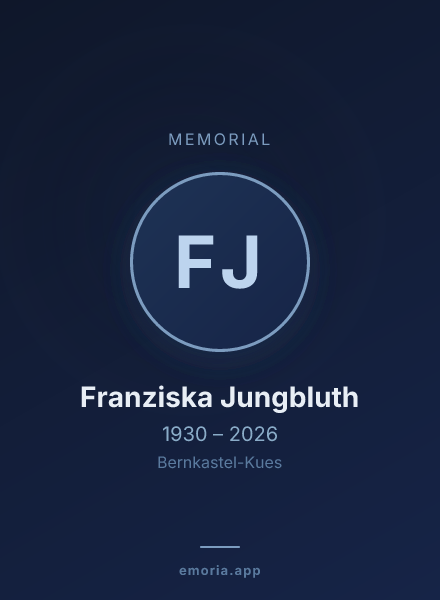 Memorial portrait of Franziska Jungbluth