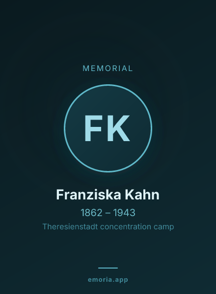 Memorial portrait of Franziska Kahn