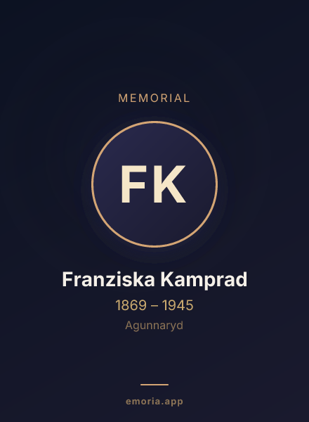 Memorial portrait of Franziska Kamprad