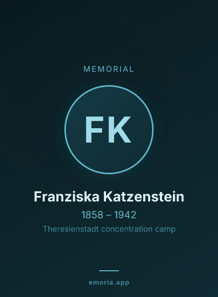 Memorial portrait of Franziska Katzenstein