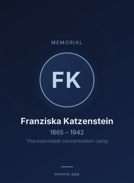 Memorial portrait of Franziska Katzenstein