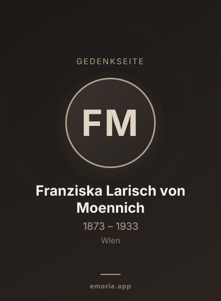 Gedenkportrait von Franziska Larisch von Moennich