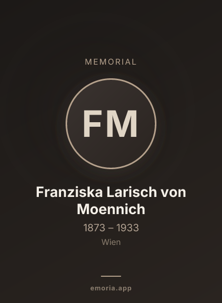 Memorial portrait of Franziska Larisch von Moennich
