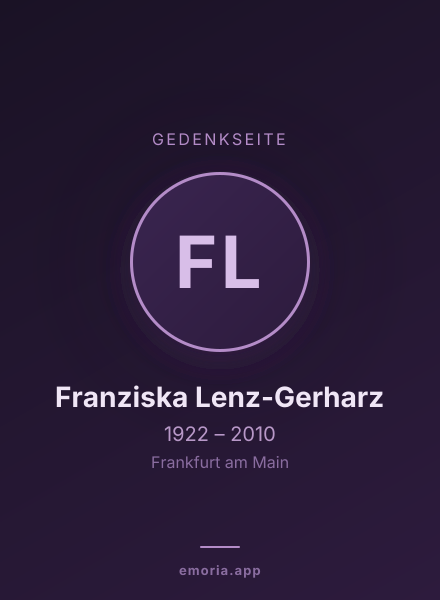 Gedenkportrait von Franziska Lenz-Gerharz