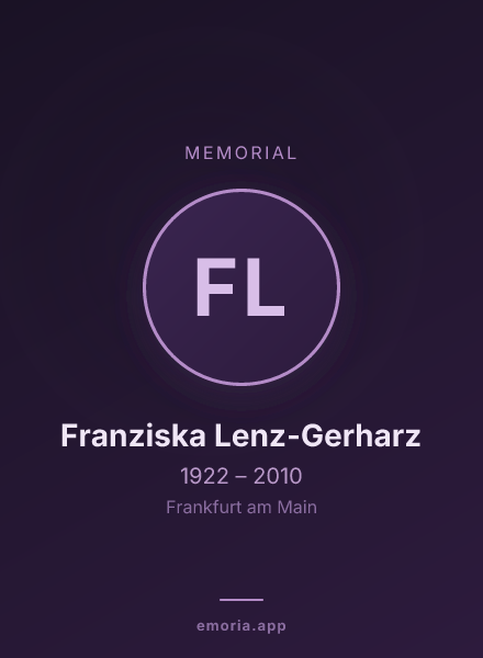 Memorial portrait of Franziska Lenz-Gerharz