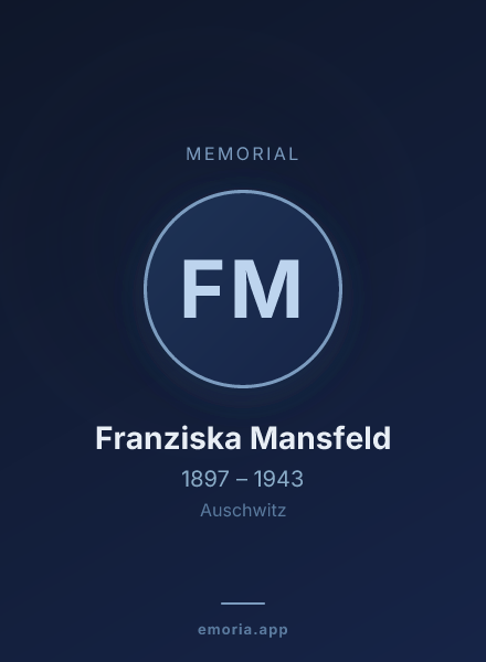 Memorial portrait of Franziska Mansfeld