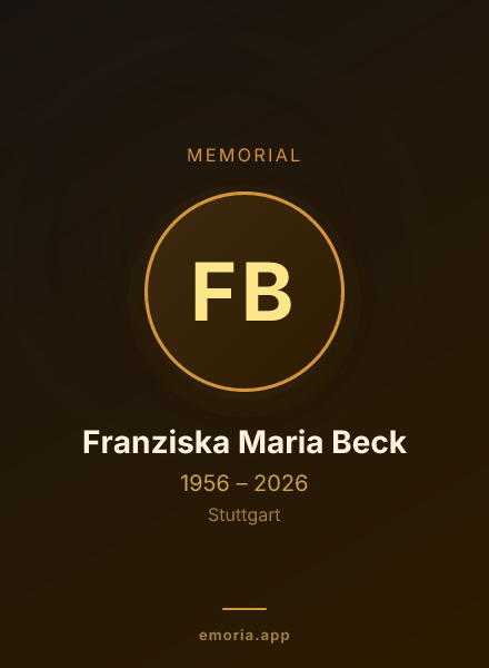 Memorial portrait of Franziska Maria Beck